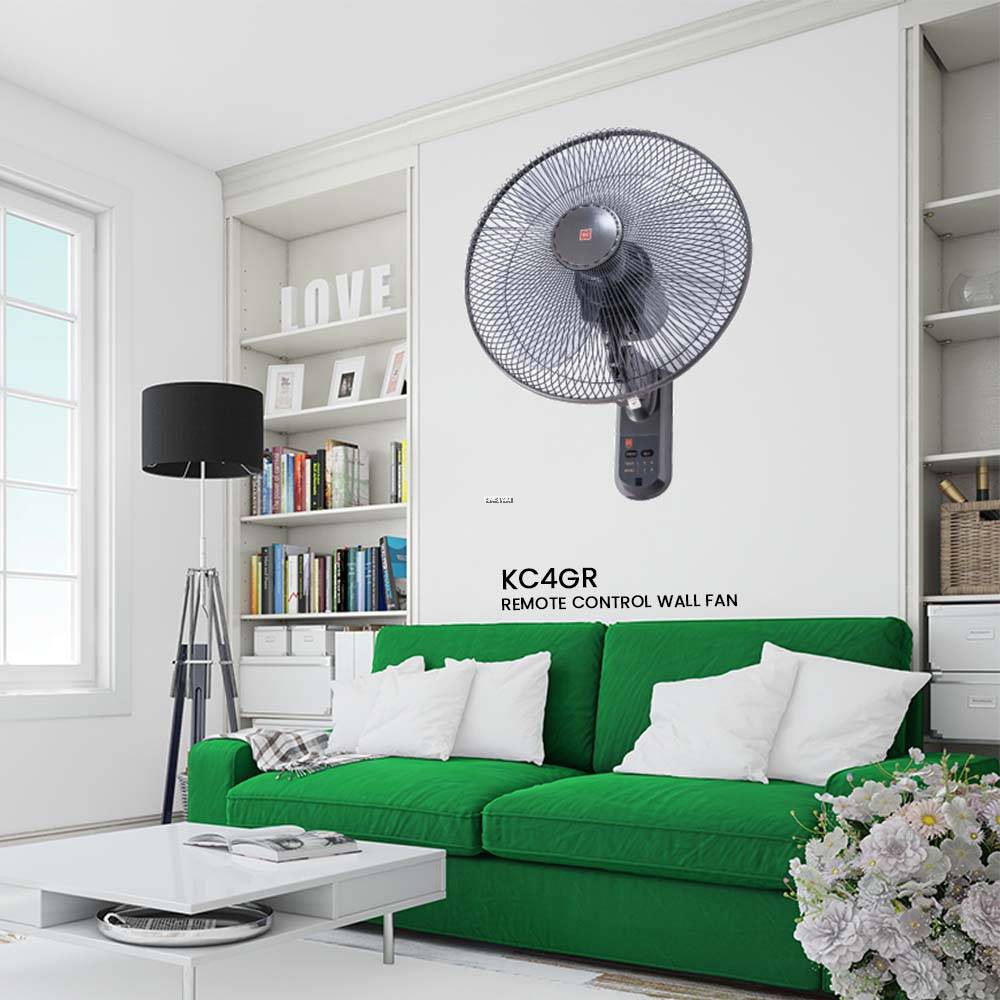 KDK KC4GR 16" 3 BLADE WALL FAN REMOTE CONTROL TYPE BLACK